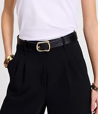 kate spade new york 1.18#double; Molten Metal Buckle Belt