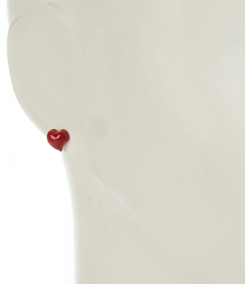 kate spade new york Amour Enamel Heart Stud Earrings