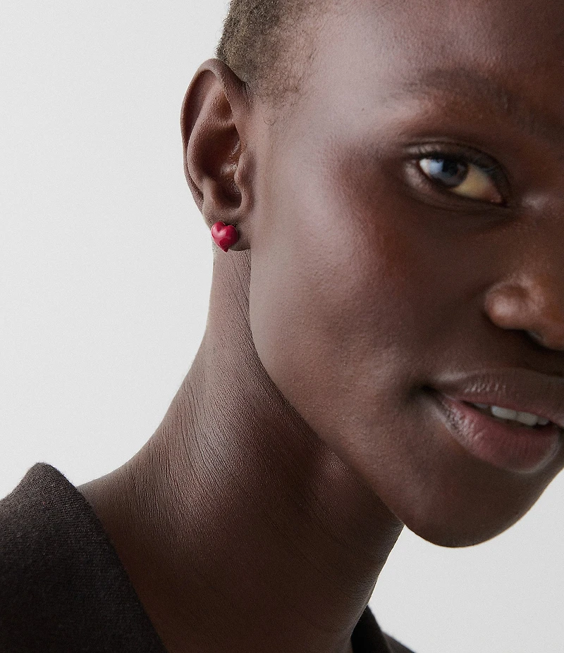 kate spade new york Amour Enamel Heart Stud Earrings