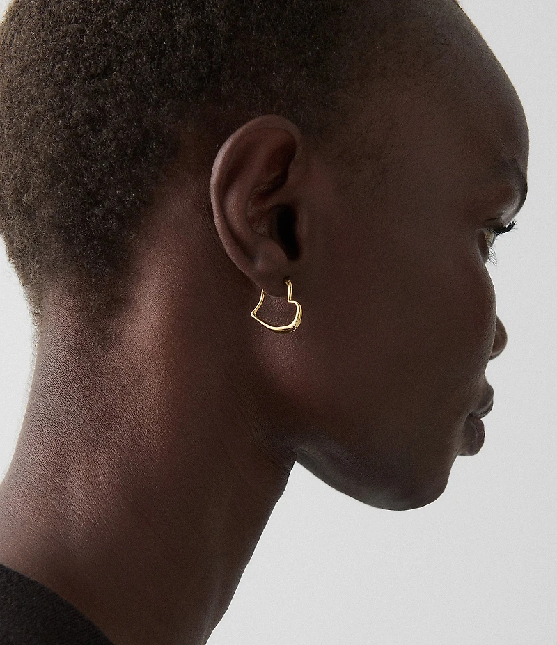 kate spade new york Amour Heart Huggie Hoop Earrings