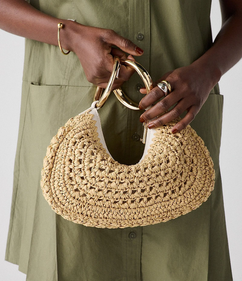 kate spade new york Bangle Handle Straw Convertible Shoulder Bag