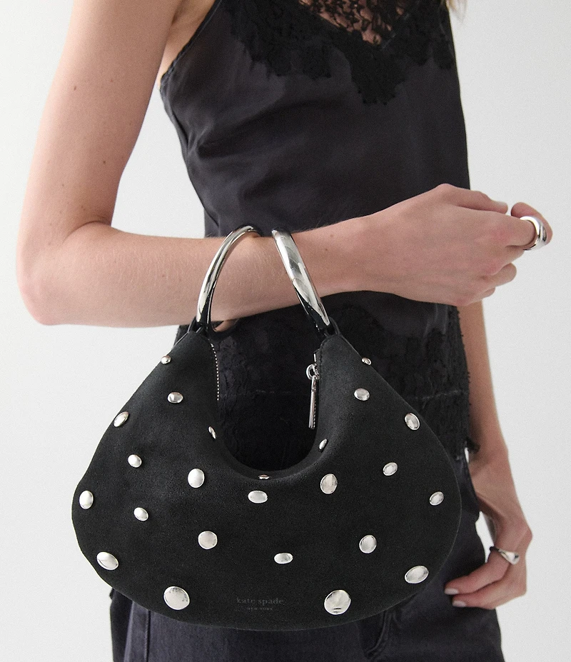 kate spade new york Bangle Studded Suede Convertible Bracelet Bag