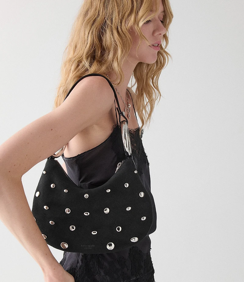 kate spade new york Bangle Studded Suede Convertible Bracelet Bag