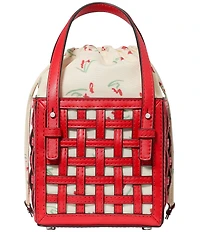 kate spade new york Basket Leather Woven Drawstring Bag