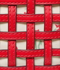 kate spade new york Basket Leather Woven Drawstring Bag