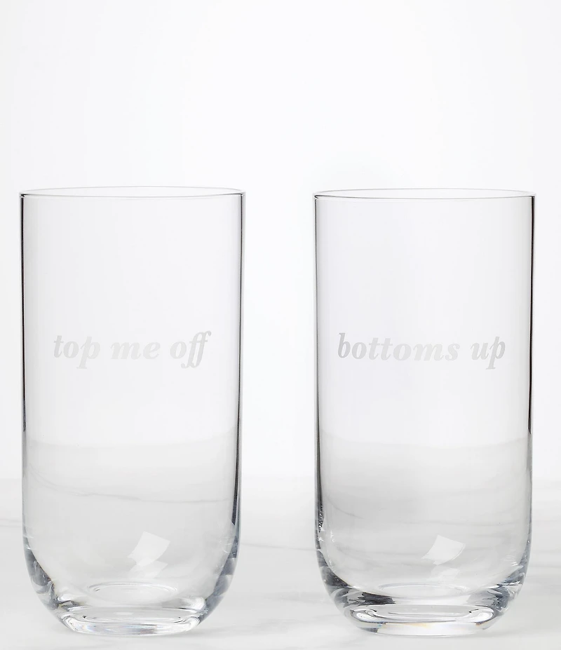 kate spade new york Bottoms Up & Top Me Off, Hiball Glasses, Set of 2
