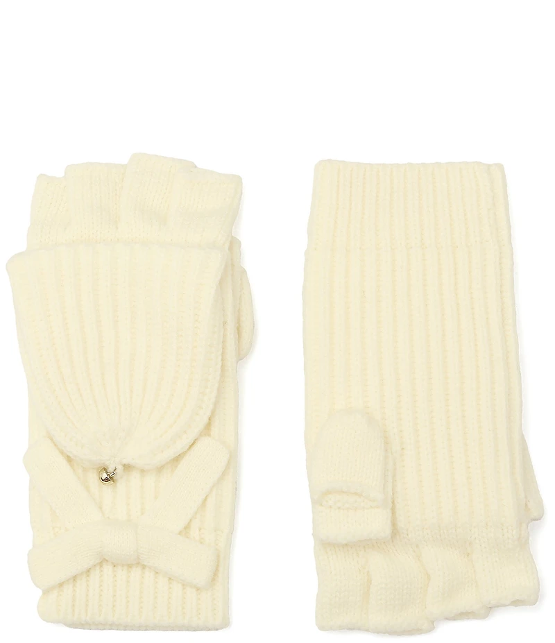 kate spade new york Bow Pop Knit Flip Top Mittens