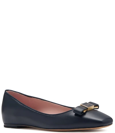 kate spade new york Bowdie Leather Bow Logo Detail Ballet Flats