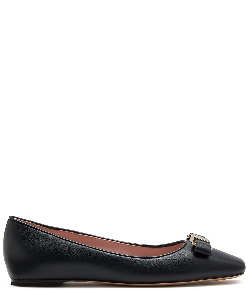 kate spade new york Bowdie Leather Bow Logo Detail Ballet Flats