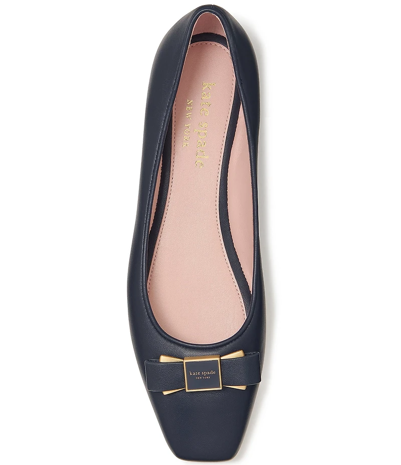 kate spade new york Bowdie Leather Bow Logo Detail Ballet Flats