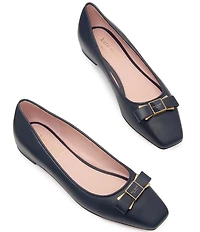 kate spade new york Bowdie Leather Bow Logo Detail Ballet Flats