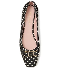 kate spade new york Bowdie Polka Dot Leather Logo Hardware Detail Bow Ballet Flats