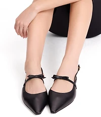 kate spade new york Carolina Leather Bow Detail Mary Jane Slingback Flats