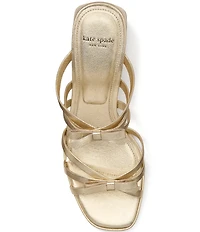 kate spade new york Carolina Metallic Leather Bow Slide Sandals
