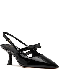 kate spade new york Carolina Patent Leather Slingback Bow Detail Pumps