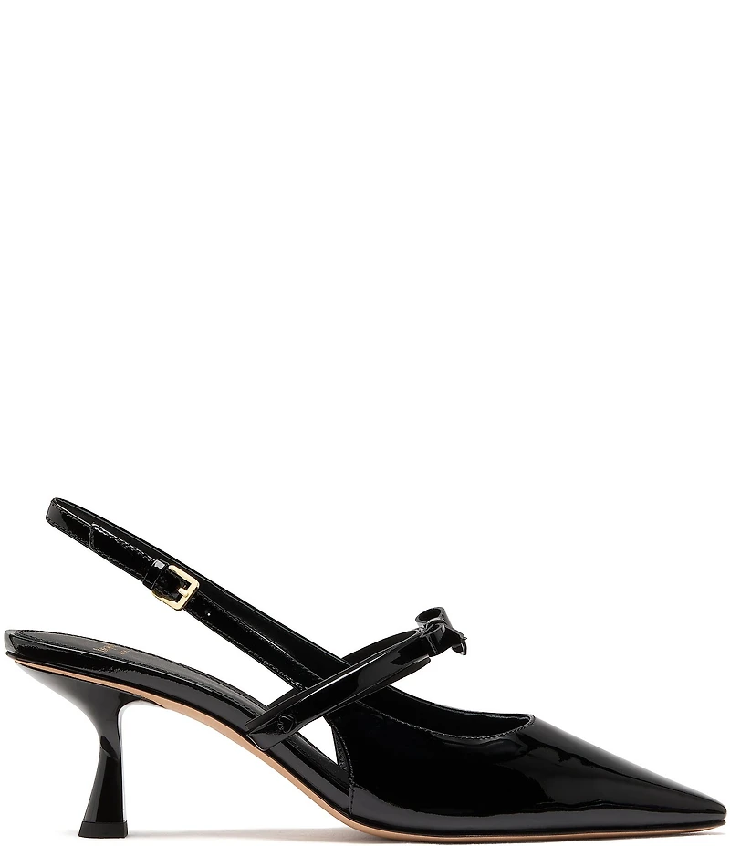 kate spade new york Carolina Patent Leather Slingback Bow Detail Pumps