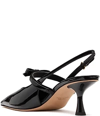 kate spade new york Carolina Patent Leather Slingback Bow Detail Pumps