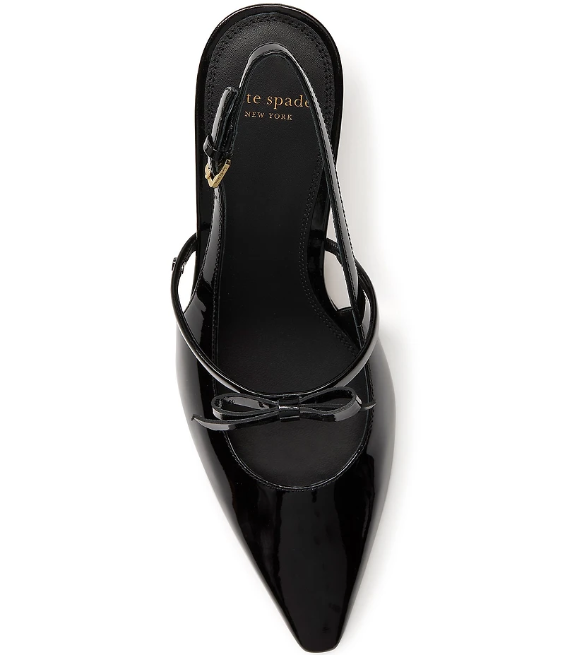 kate spade new york Carolina Patent Leather Slingback Bow Detail Pumps