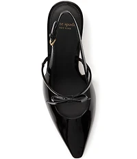 kate spade new york Carolina Patent Leather Slingback Bow Detail Pumps