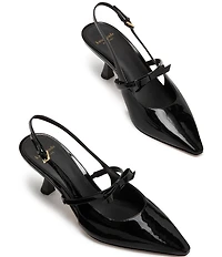 kate spade new york Carolina Patent Leather Slingback Bow Detail Pumps