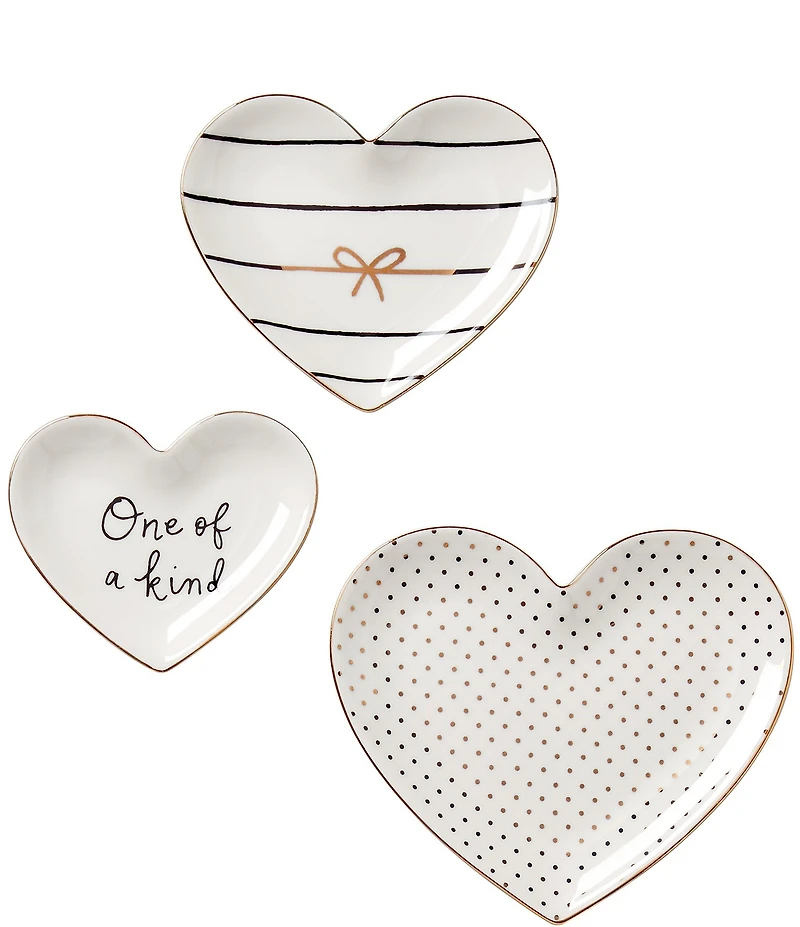 kate spade new york Charmed Life Heart Catch All Dish, Set of 3