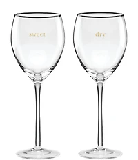 kate spade new york Cheers To Us Sweet & Dry Wine Glasses, Set of 2