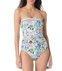 kate spade new york Coastal Town Shirred Bandeau One Piece Swimsuit