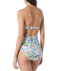 kate spade new york Coastal Town Shirred Bandeau One Piece Swimsuit
