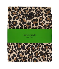 kate spade new york Cozy Jersey Knit Animal Print Long Sleeve Notch Collar Holiday Pajama Set