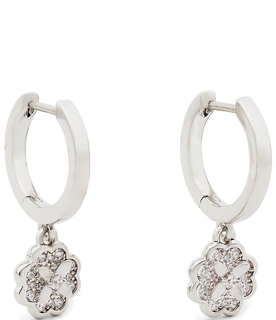 kate spade new york Crystal Heritage Bloom Huggie Drop Earrings
