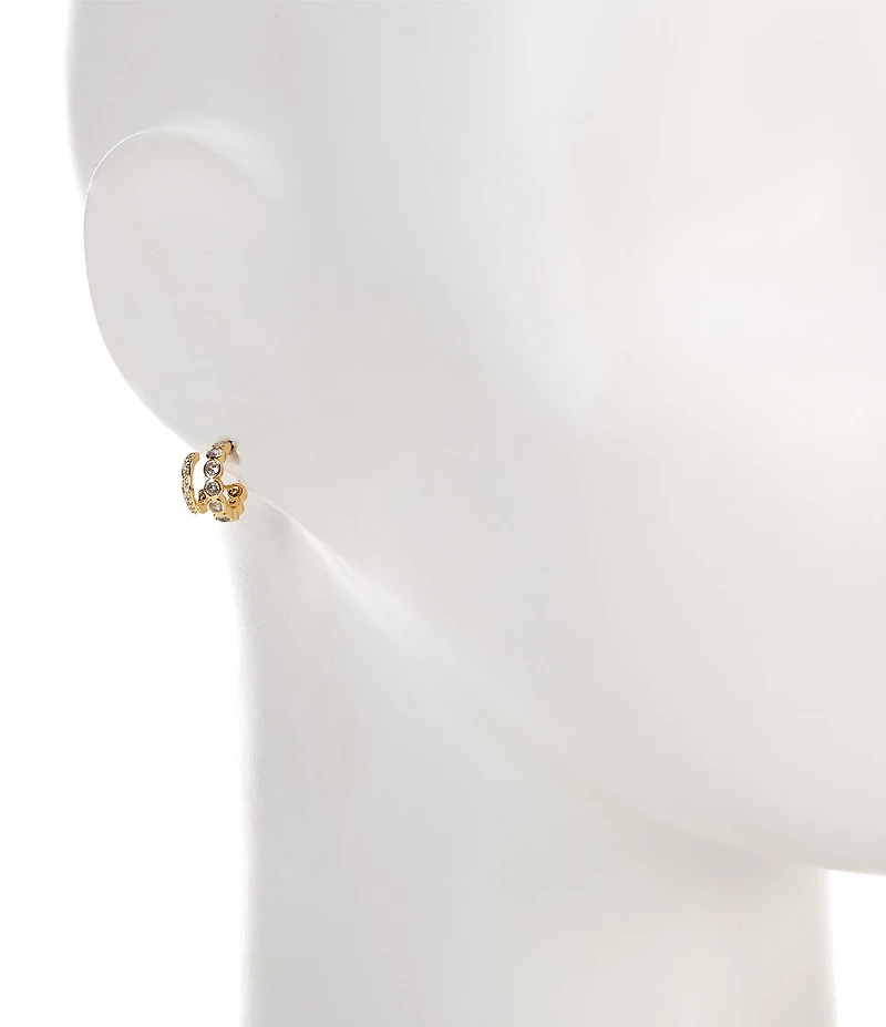 kate spade new york Dazzle Double Crystal Huggie Hoop Earrings