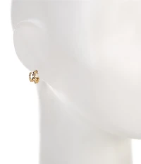 kate spade new york Dazzle Double Crystal Huggie Hoop Earrings