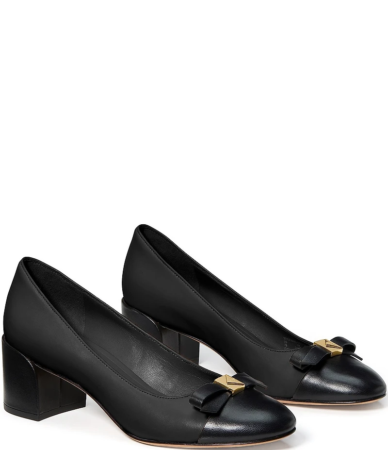 kate spade new york Deco Bow Leather Ballet Pumps