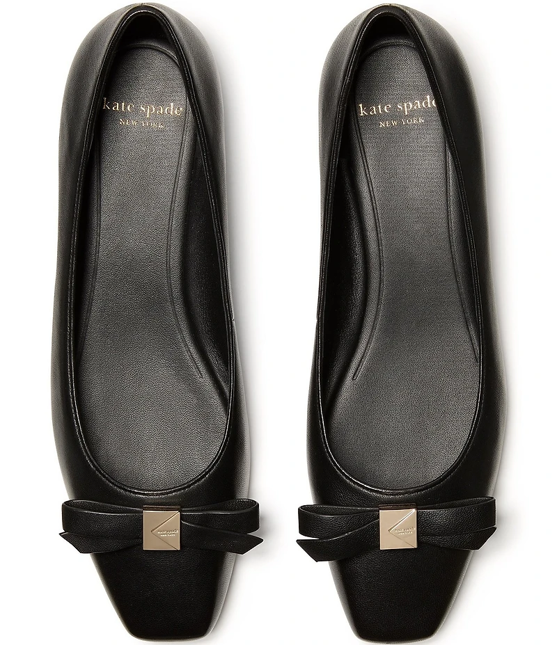 kate spade new york Deco Bow Leather Flats