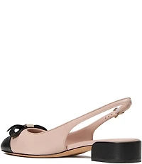 kate spade new york Deco Bow Leather Slingback Cap Toe Flats