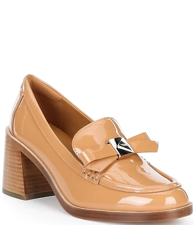 kate spade new york Deco Bow Patent Leather Block Loafers