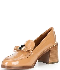 kate spade new york Deco Bow Patent Leather Block Loafers