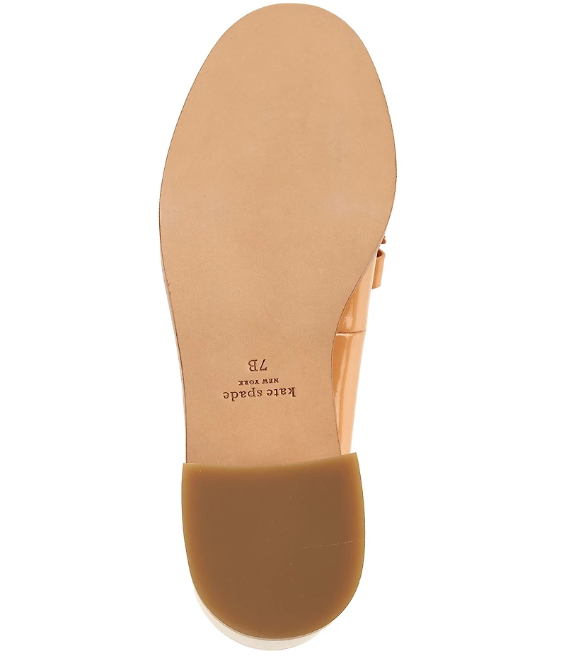 kate spade new york Deco Bow Patent Leather Block Loafers