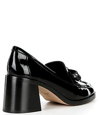 kate spade new york Deco Bow Patent Leather Block Loafers