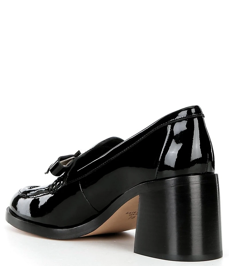 kate spade new york Deco Bow Patent Leather Block Loafers