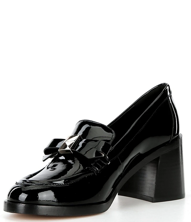 kate spade new york Deco Bow Patent Leather Block Loafers