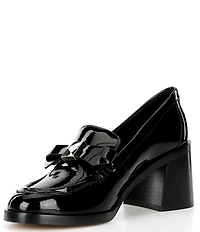 kate spade new york Deco Bow Patent Leather Block Loafers