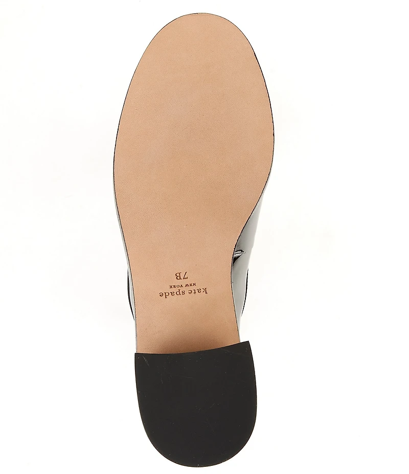 kate spade new york Deco Bow Patent Leather Block Loafers