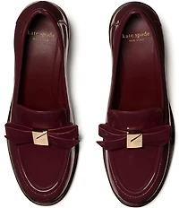 kate spade new york Deco Bow Patent Leather Block Loafers