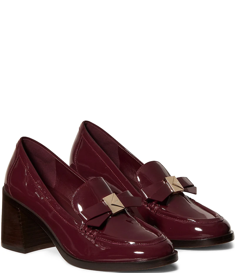 kate spade new york Deco Bow Patent Leather Block Loafers