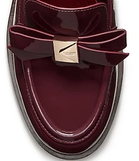 kate spade new york Deco Bow Patent Leather Block Loafers