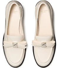 kate spade new york Deco Bow Patent Leather Block Loafers