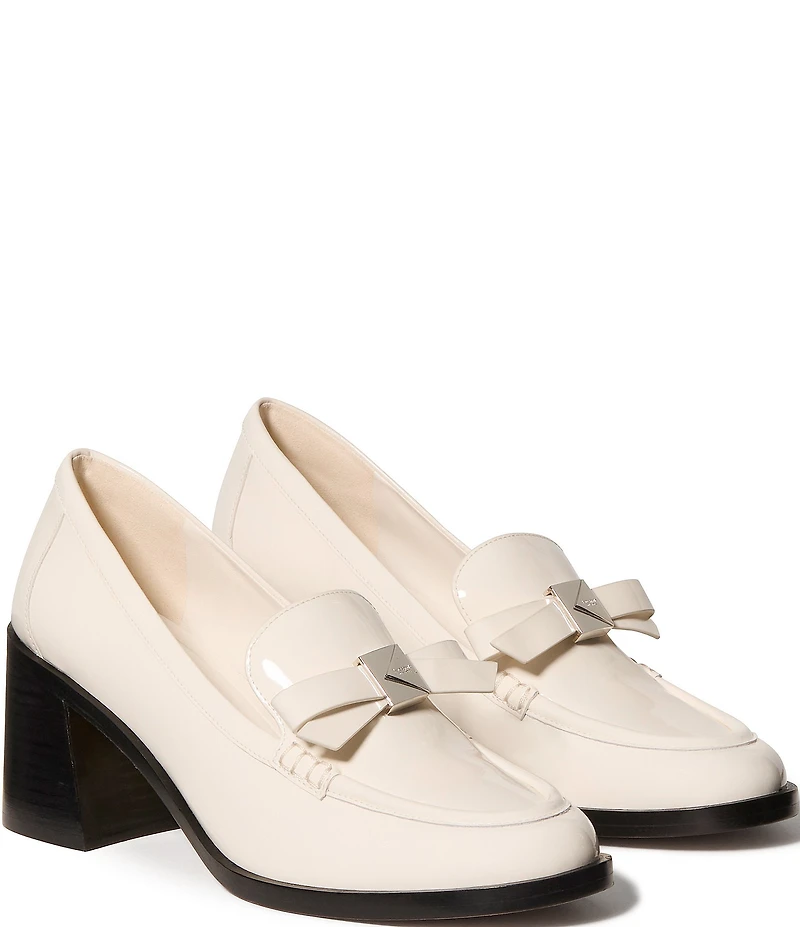 kate spade new york Deco Bow Patent Leather Block Loafers