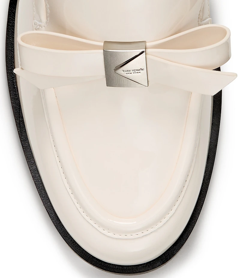 kate spade new york Deco Bow Patent Leather Block Loafers