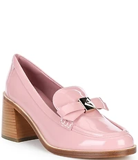 kate spade new york Deco Bow Patent Leather Block Loafers